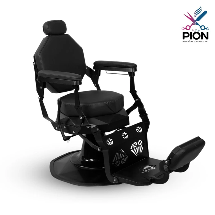 כיסא למספרה יהלום שחור מט